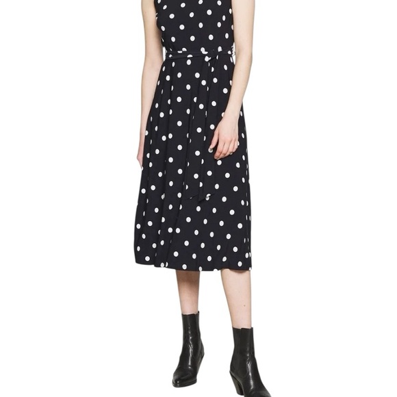 Lauren Ralph Lauren Polka Dot Midi navy White classic polo old money dress 10 - Picture 1 of 10